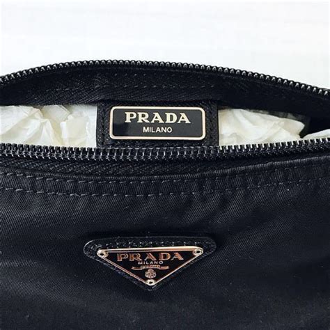 prada milano black handbag value with authenticity card with it|Prada nylon shoulder bag price.